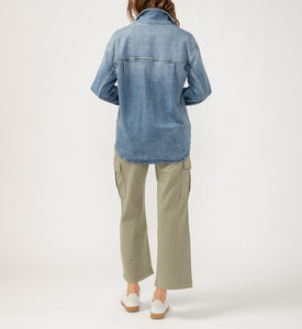 Silver Ladies Shirt Jacket
